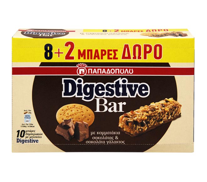 Papadopoulos Digestive Bar With Milk Chocolate 10x28g 82 Free Cheap Basket 8459