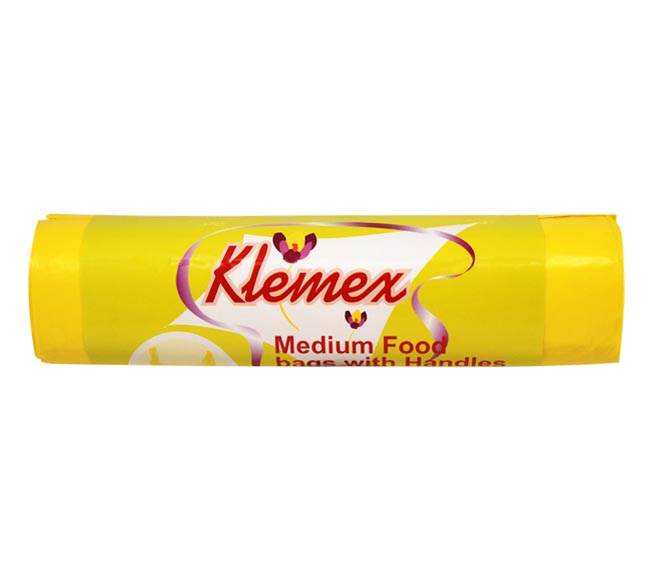 KLEMEX medium food bags with handles yellow 28cm + 16cm x 45cm x 100pcs