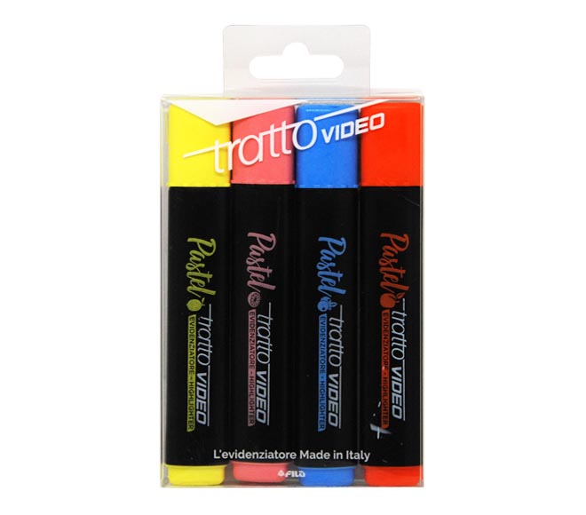 TRATTO video highlighter 4 colors Pastel (4 pcs)