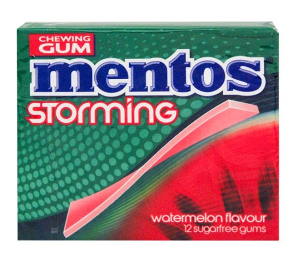 gum MENTOS Storming sugar free chewing (12pcs) 33g - watermelon