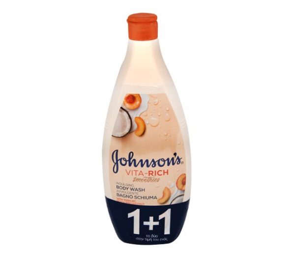 JOHNSONS body wash vita rich smoothies 2x750ml yogurt, peach