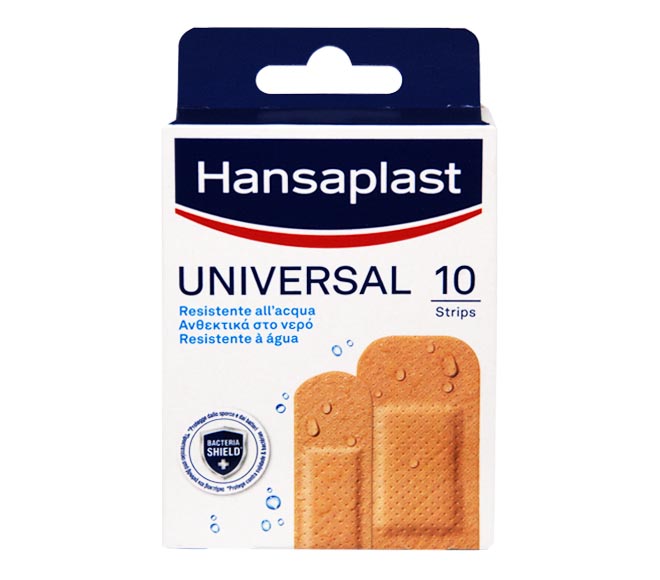 HANSAPLAST bandages 10 strips water resistant (two sizes)