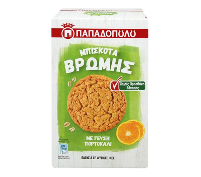 PAPADOPOULOS oat biscuits no added sugar 155g – orange