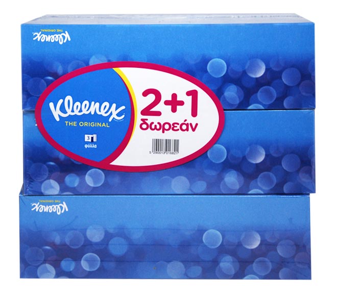 KLEENEX facial tissues THE ORIGINAL 80 sheets x 3ply (2+1 FREE)