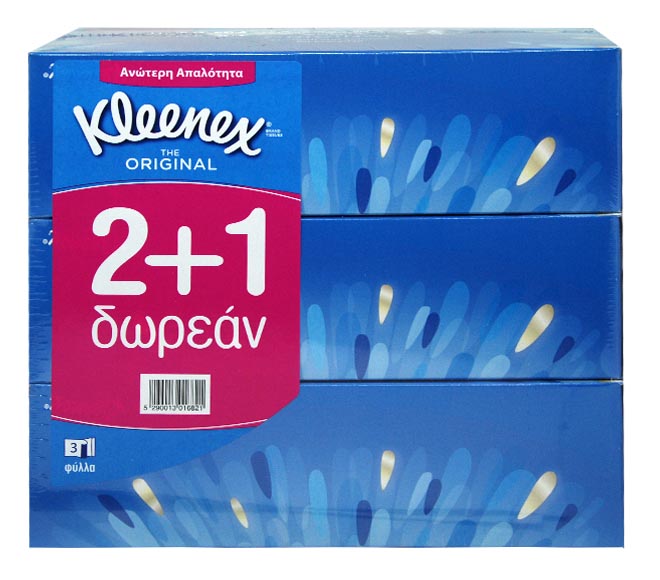 KLEENEX facial tissues THE ORIGINAL 80 sheets x 3ply (2+1 FREE)