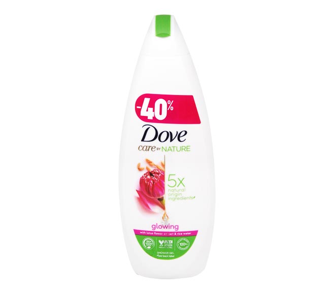 DOVE body wash care by nature 600ml – glowing (40% OFF)