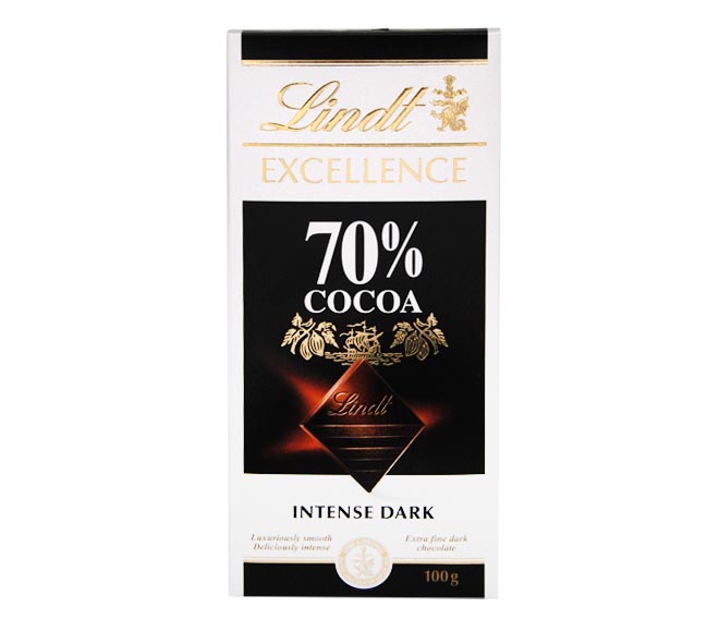 LINDT excellence intense dark chocolate 70% cocoa 100g