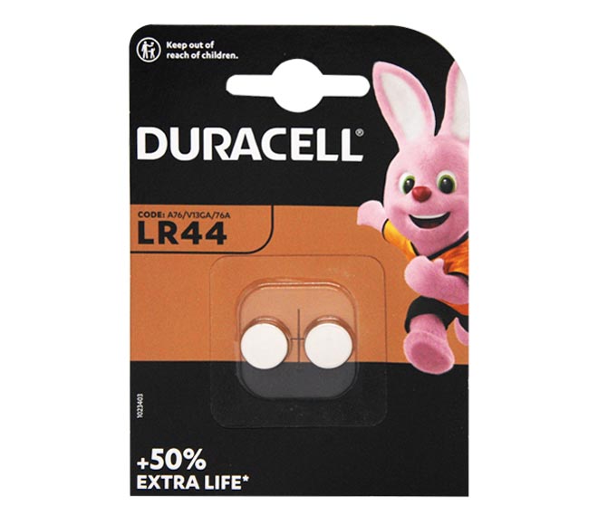 DURACELL Specialty LR44 Lithium button battery 1.5V, pack of 2