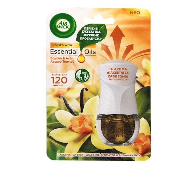 AIR WICK diffuser essential oils & refill 19ml – Vanilla and White Tea Blossoms