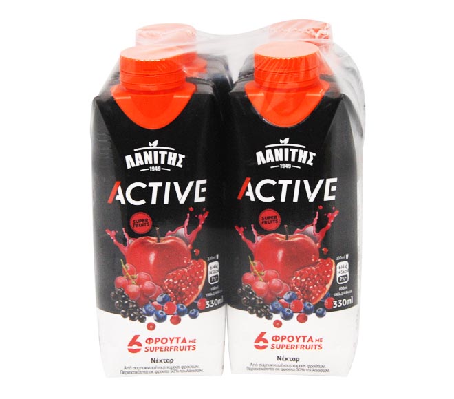 LANITIS juice active NECTAR 6 fruits with superfruits 4x330ml