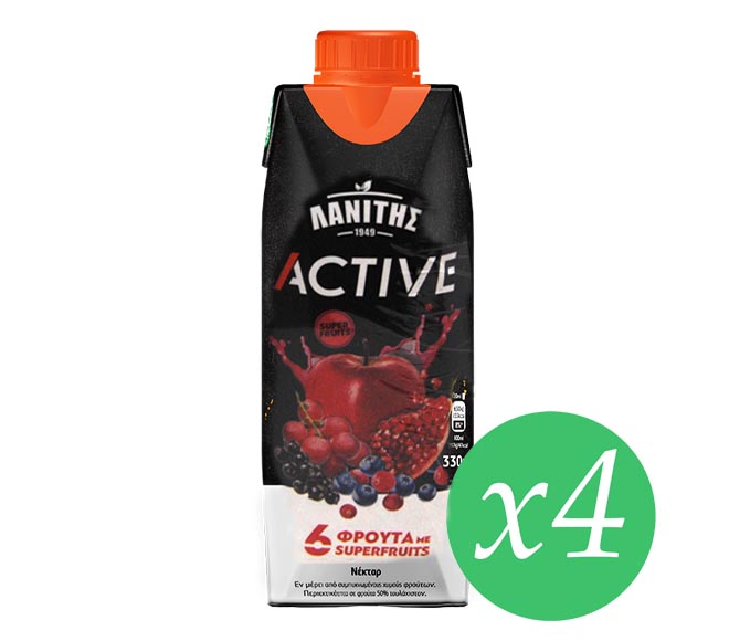 LANITIS juice active NECTAR 6 fruits with superfruits 4x330ml
