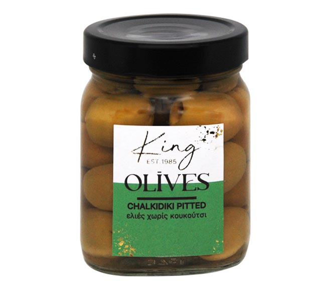 KING OF OLIVES Halkidikis green olives 350g – Pitted