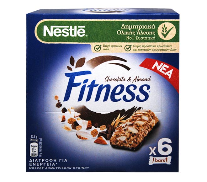 NESTLE Fitness bars chocolate & almond 6×23.5g