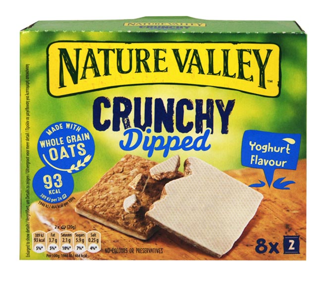 NATURE VALLEY crunchy dipped bars 8x20g – yoghurt