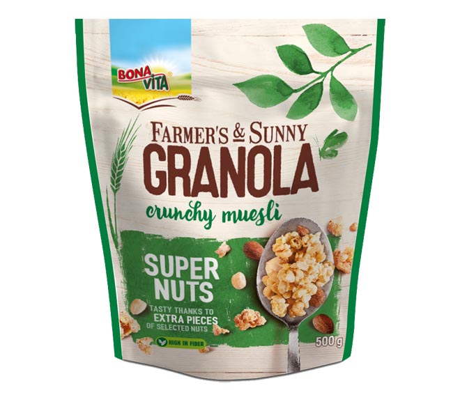 BONAVITA granola crunchy muesli 500g – super nuts