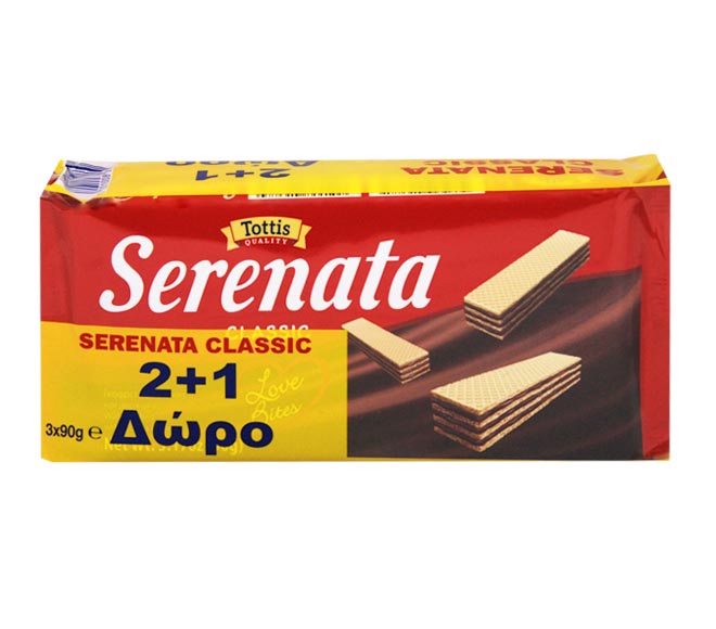 SERENATA wafers filled with cocoa cream 90g (2+1 FREE)