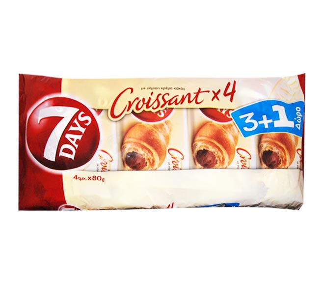 7DAYS Croissant with cocoa filling 80g (3+1FREE)