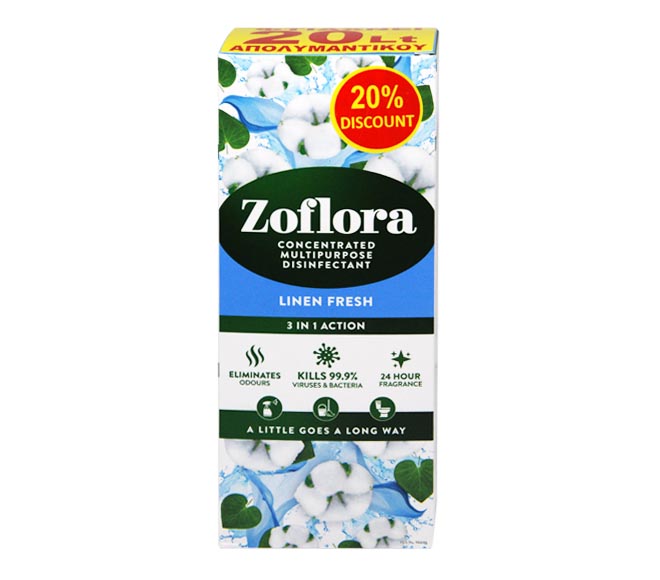 ZOFLORA concentrated disinfectant 500ml – Linen Fresh (20% LESS)