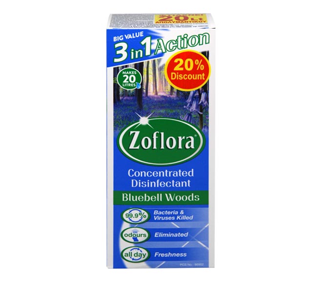 ZOFLORA concentrated disinfectant 500ml – Bluebell Woods (20% LESS)