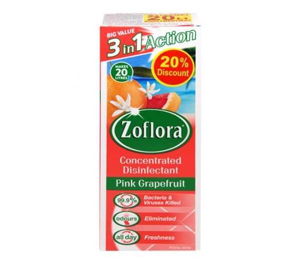 ZOFLORA concentrated disinfectant 500ml - Pink Grapefruit (20% LESS)
