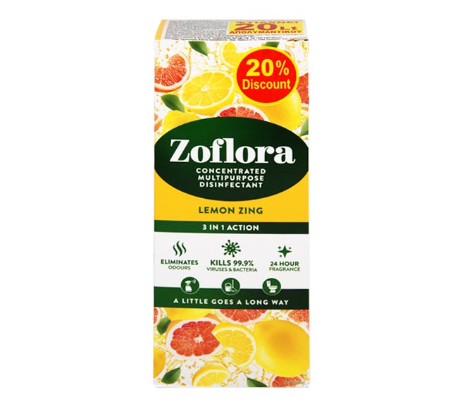 ZOFLORA concentrated disinfectant 500ml – Lemon Zing (20% LESS)