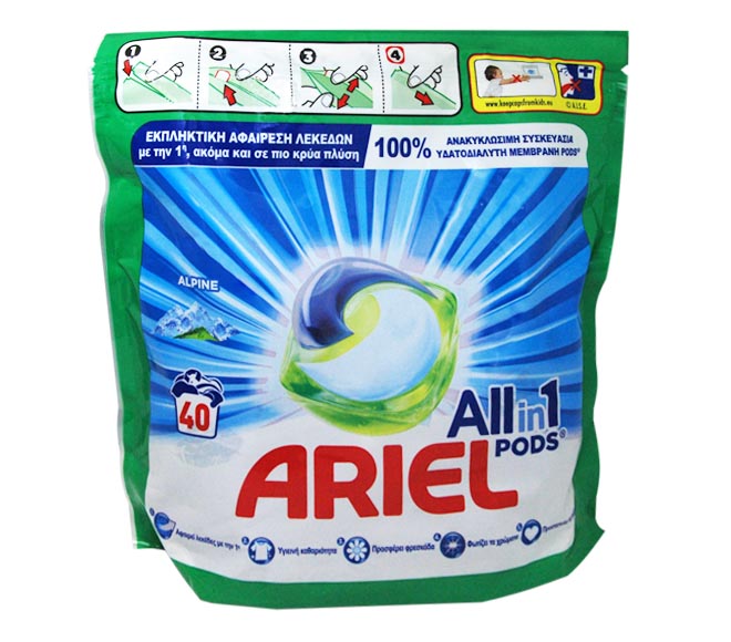ARIEL Allin1 pods 40 washes 868g – Alpine