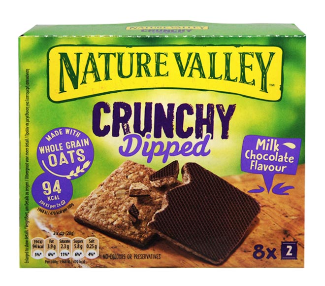 NATURE VALLEY Crunchy Dipped bars 8x20g – Milk Chocolate