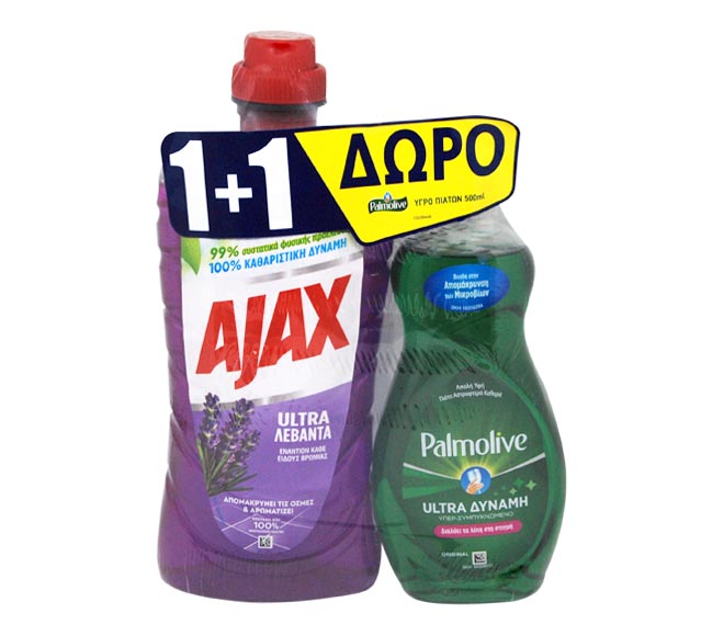 AJAX Ultra levanda 1L + PALMOLIVE dishwash liquid original 500ml FREE