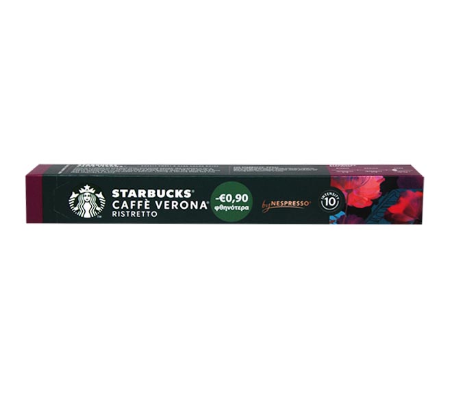 STARBUCKS caffe verona ristretto 55g (10 caps – intensity 10) €0.90 LESS