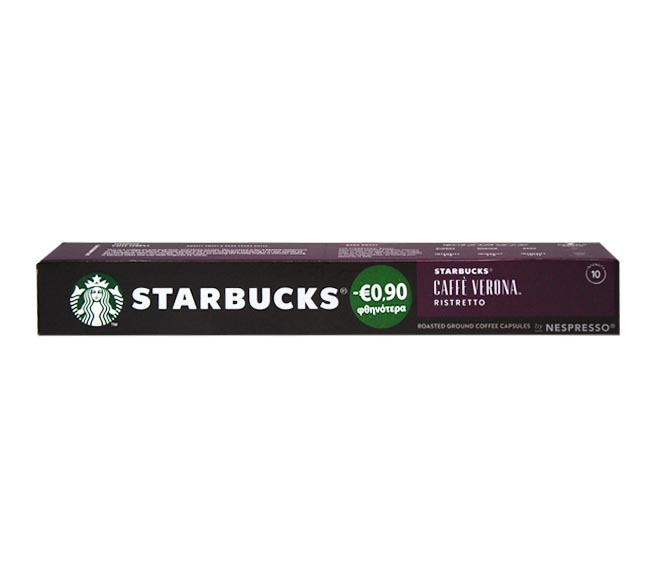 STARBUCKS caffe verona ristretto 55g (10 caps – intensity 10) €0.90 LESS