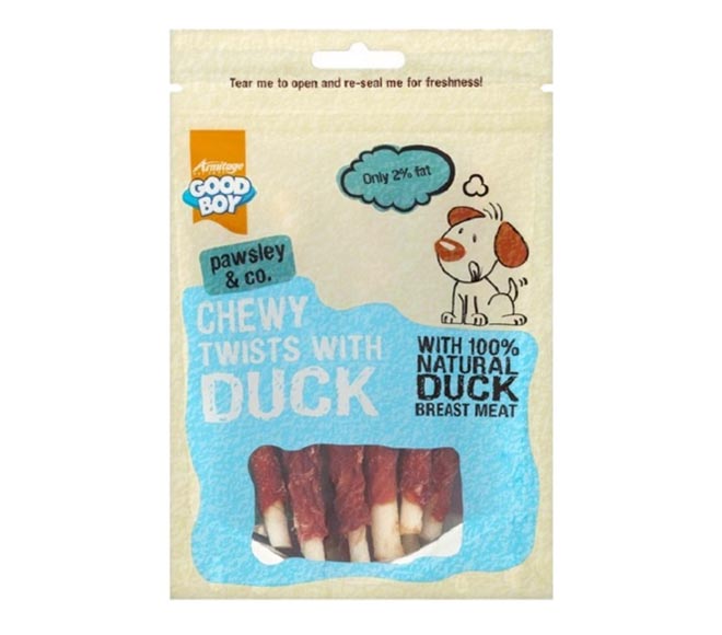 dog GOOD BOY chewy twists with duck 90g