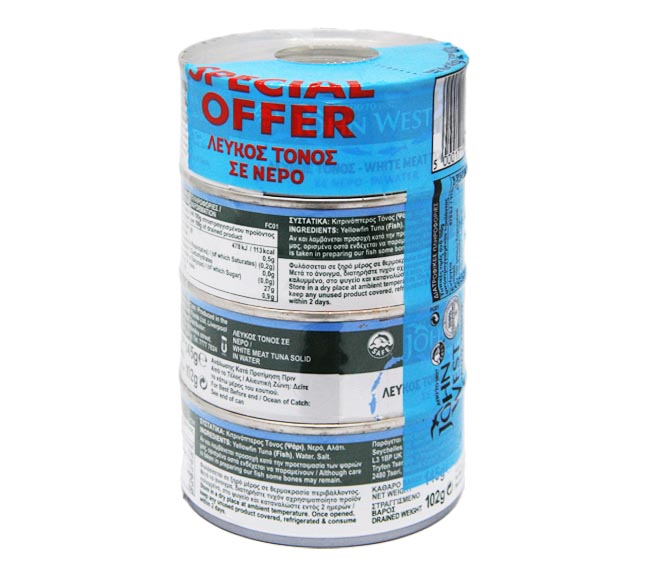 JOHN WEST tuna white meat in water 4x145g (SPECIAL OFFER)