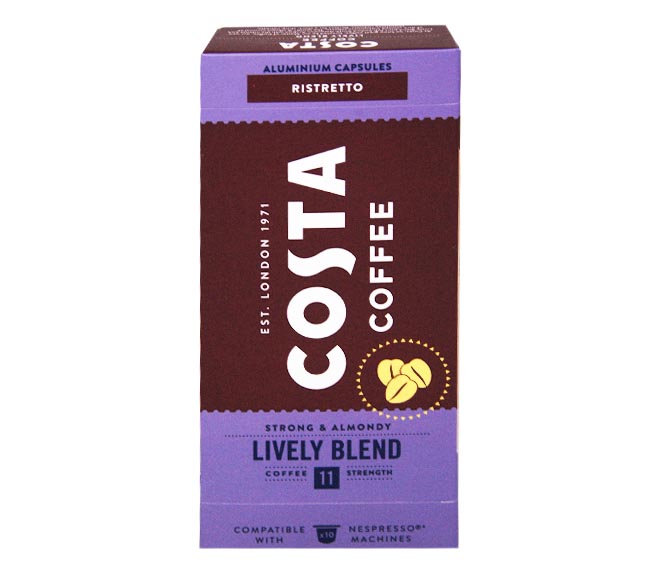 COSTA COFFEE ristretto LIVELY BLEND 57g – (10 caps – intensity11)
