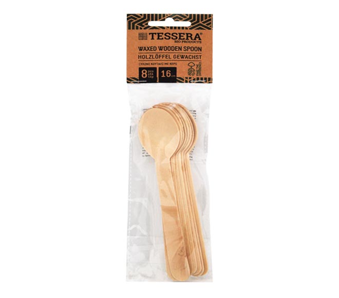 cutlery wooden TESSERA spoons 16cm x 8pcs