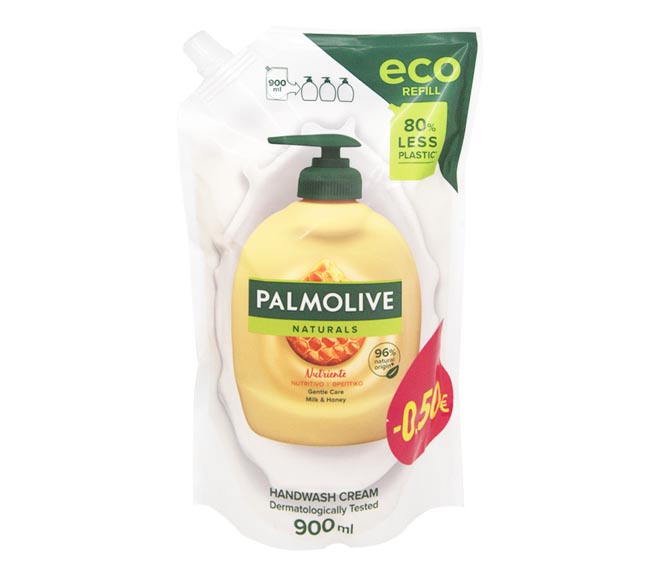 PALMOLIVE liquid hand wash refill 900ml – Milk & Honey (€0.50 LESS)