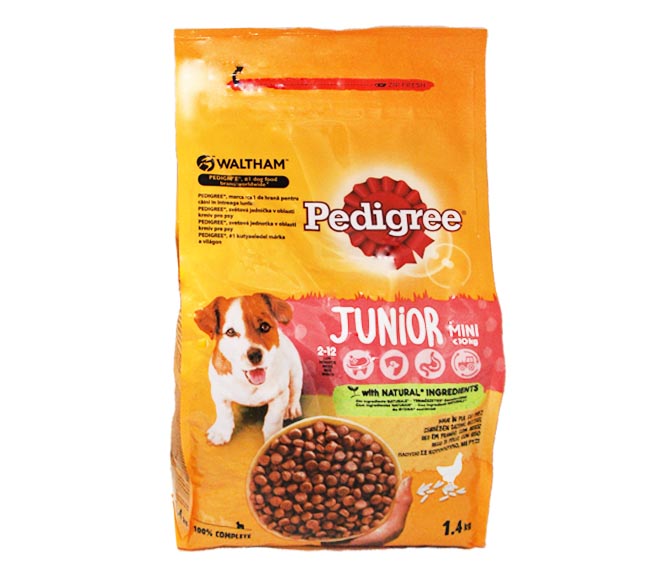 dog PEDIGREE dry food mini junior 1.4kg – chicken & rice