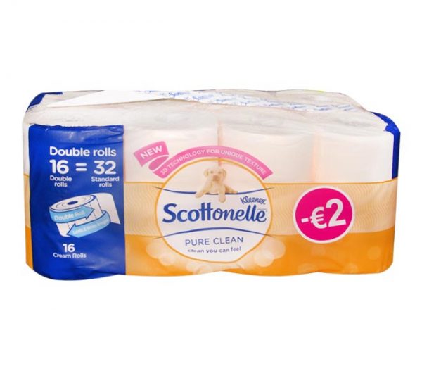 KLEENEX Scottonelle toilet paper cream 310 sheets x 2ply 16pcs (€2 LESS)