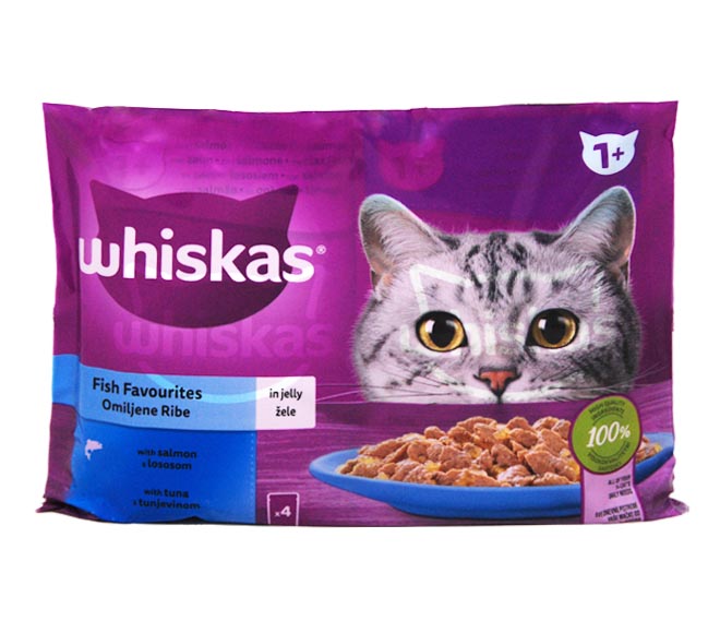 cat WHISKAS adult with salmon in jelly 4x85g
