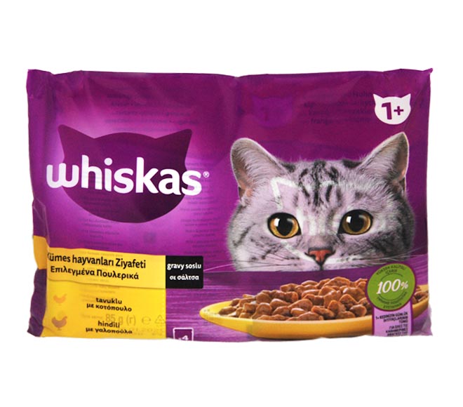 cat WHISKAS adult with chosen poultry in gravy 4x85g