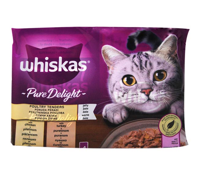 cat WHISKAS adult with poultry tenders in jelly 4x85g