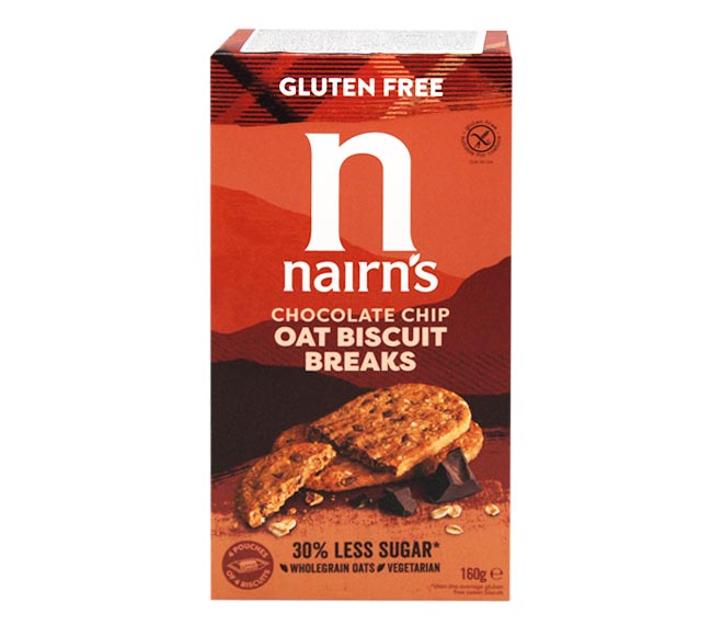 NAIRNS biscuit breaks oats & chocolate chip 160g – Gluten Free