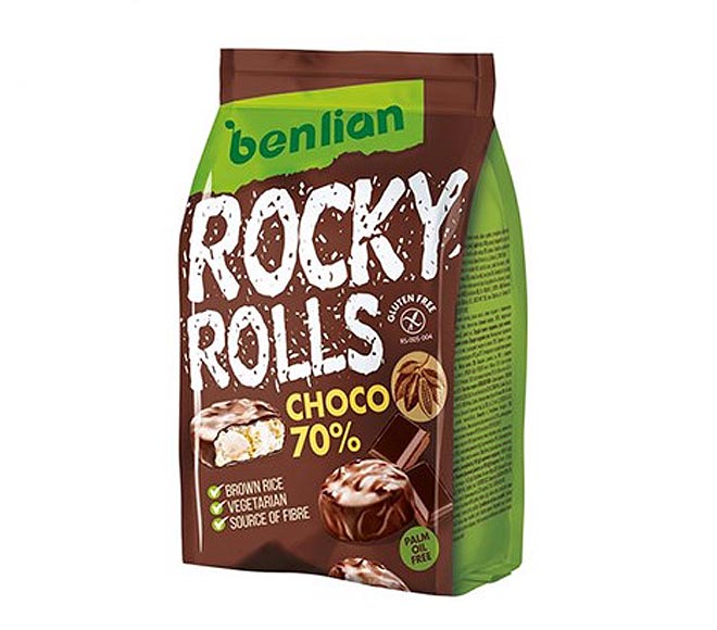 BENLIAN Rocky Rolls 70g – choco 70%