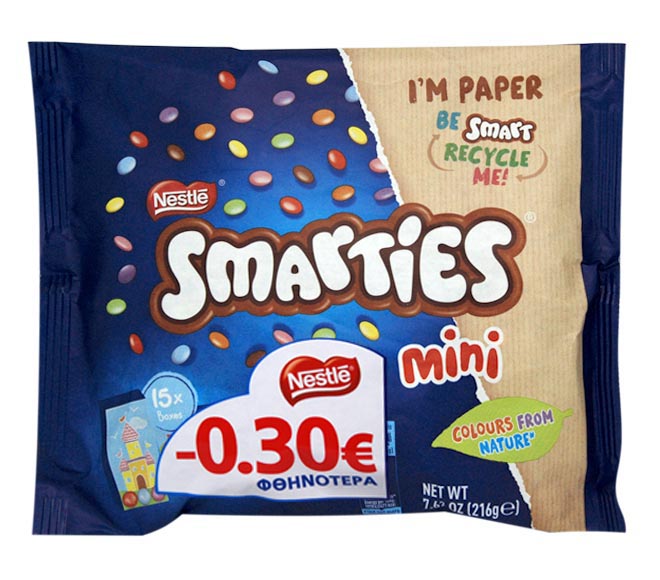 SMARTIES minis x15pcs 216g (€0.30 OFF)