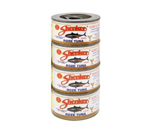 SHENKER roze tuna in sunflower oil 4x95g