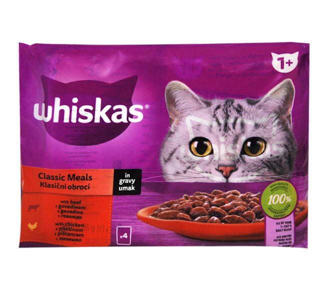 cat WHISKAS adult classic meals in gravy 4x85g