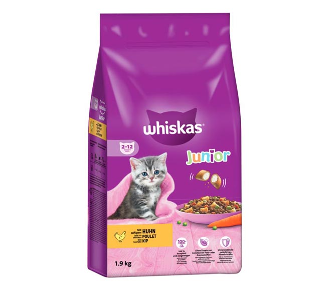 cat WHISKAS dry food junior 1.9kg – chicken