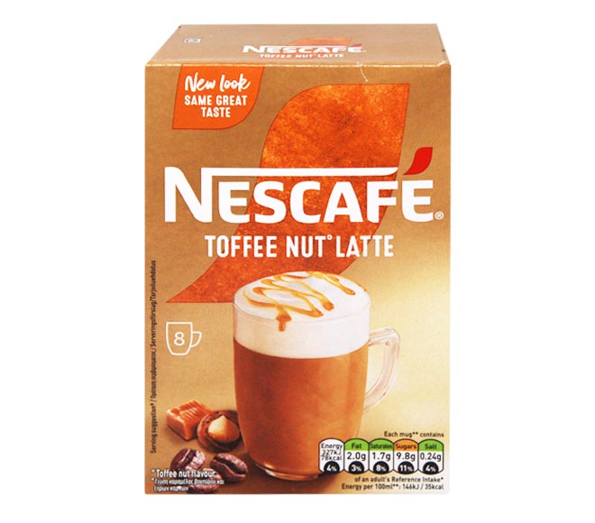 sachets NESCAFE toffee nut latte 8×18.6g