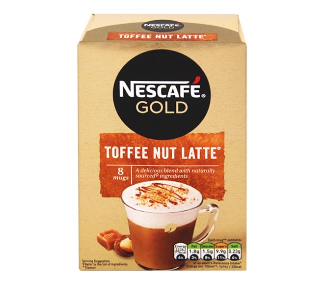 sachets NESCAFE gold toffee nut latte 8×18.6g