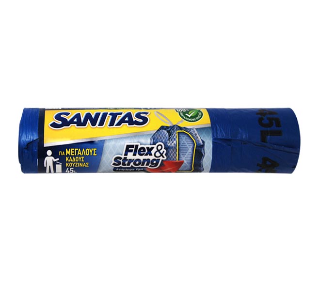 SANITAS garbage bags blue 45L 52X75cm X 10pcs