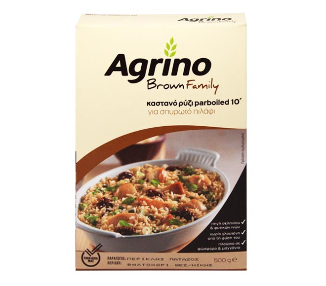 AGRINO Brown Family brown rice parboiled 10min 500g – for fluffy pilaf